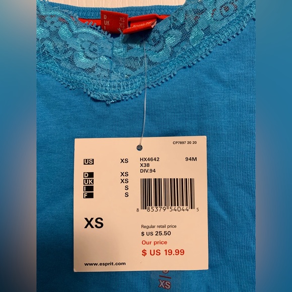 Esprit Tank Top in Blue - Size XS - Picture 2 of 3